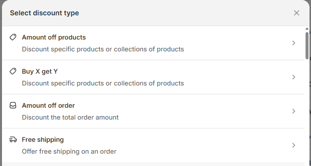 Amount off order