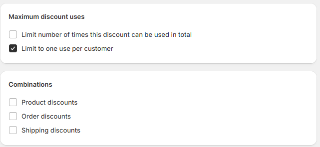 Set your discount limits