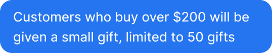 Promotion suggestion: spend over $200 for a gift