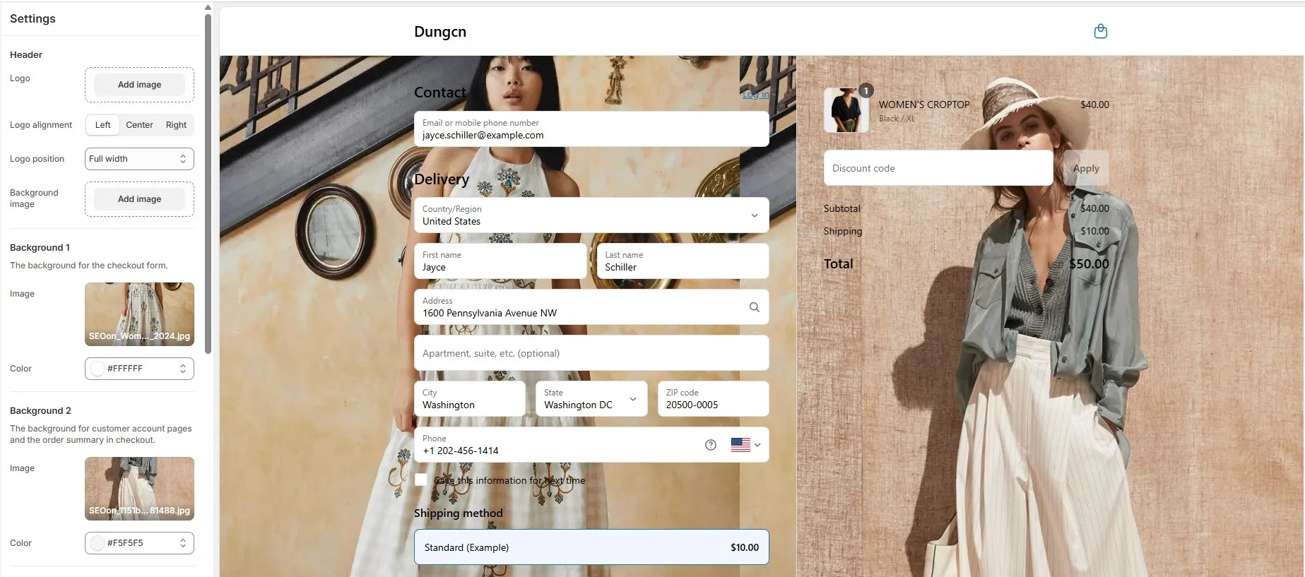 Customize your checkout page on Shopify