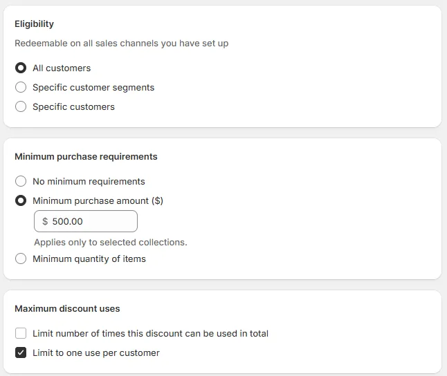 Set your discount value on aov-ai