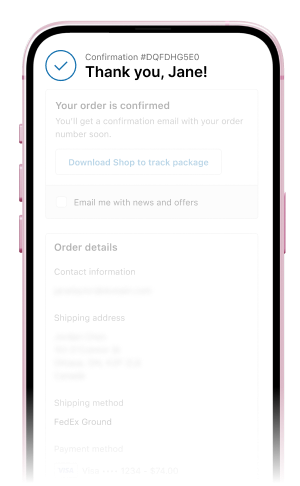 AOV.ai Post Purchase app demo on mobile