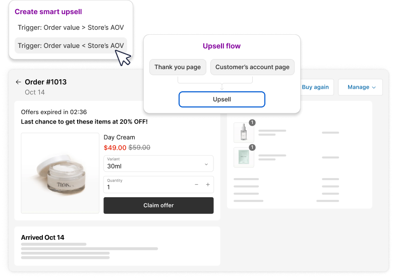 Smart Flow Upsell AI Assistant dashboard interface